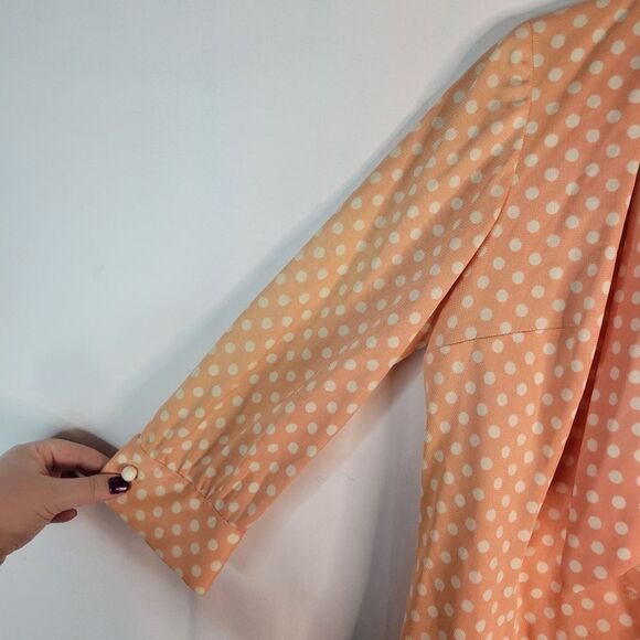 Peach "Career Miss" Vintage Polka Dot Blouse - Picture 7 of 10
